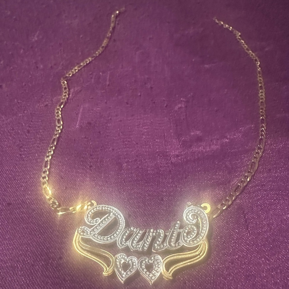 Elegant Gold and Silver Script Name Necklace